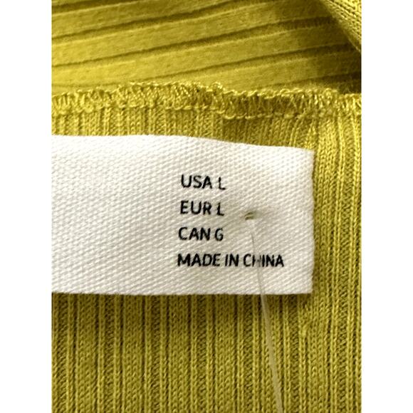 Elodie Cardigan Sweater Tie-Front Ribbed Cropped Length Mustard Yellow W L NWT - Picture 9 of 10